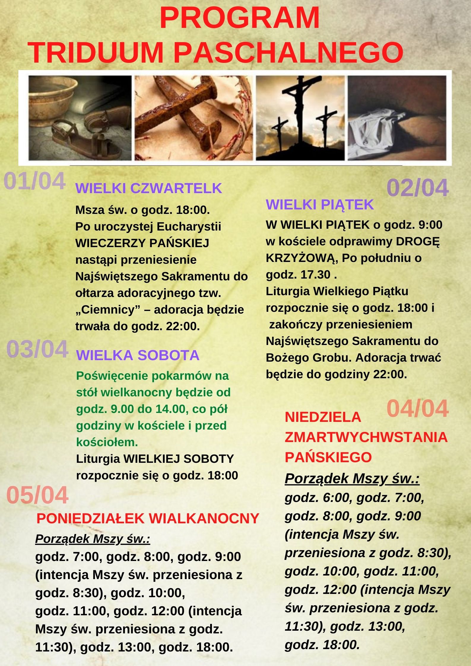 Program Triduum Paschalnego