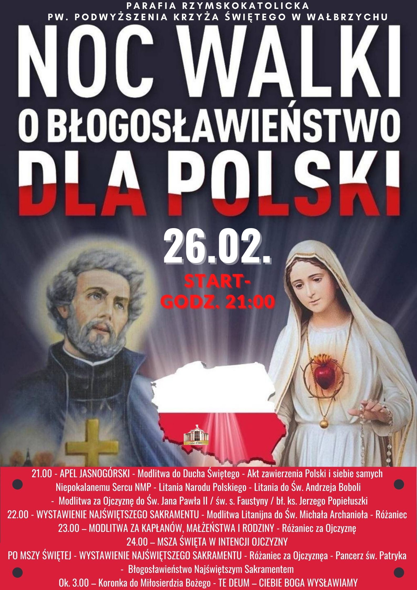NOC WALKI O BŁOGOSŁAWIEŃSTWO DLA POLSKI 26-27 luty 2022